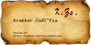 Krakker Zsófia névjegykártya