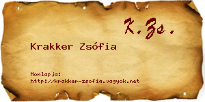 Krakker Zsófia névjegykártya