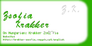 zsofia krakker business card